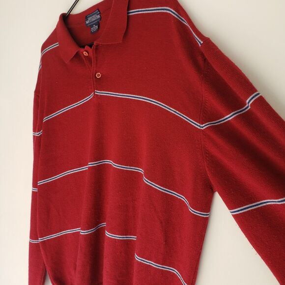 Vintage Mervyn’s Men’s Collection Striped Acrylic Long Sleeve Polo Mens XL 0228 - Picture 3 of 9